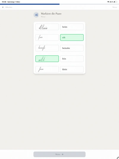 Schriftwerkstatt: Zuordnen