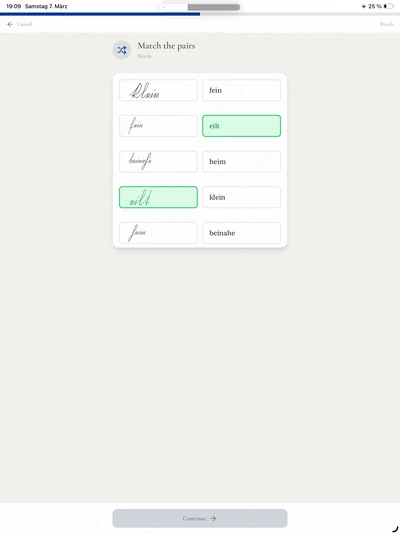 Schriftwerkstatt: Zuordnen